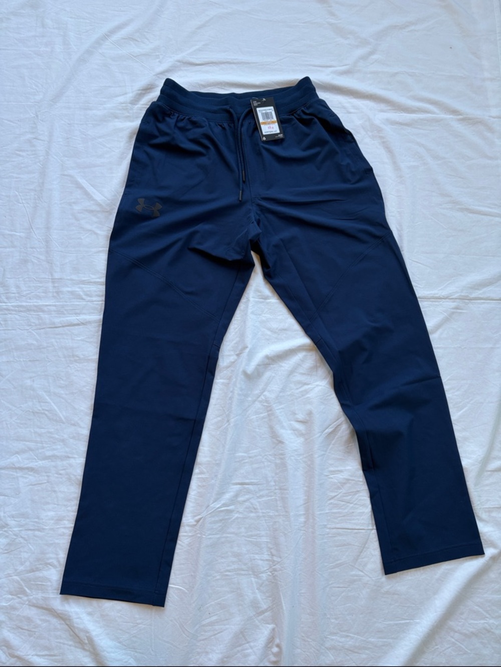 Under Armour Elite Straight Leg Pants Navy Men's Small Tech Joggers NWT